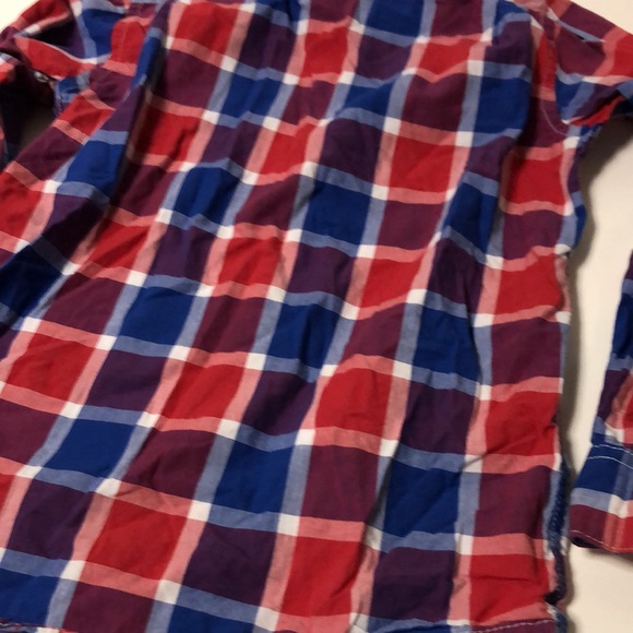Children’s Place 5/6 Red,White & Blue Plaid LS Button Down Shirt - Picture 6 of 7
